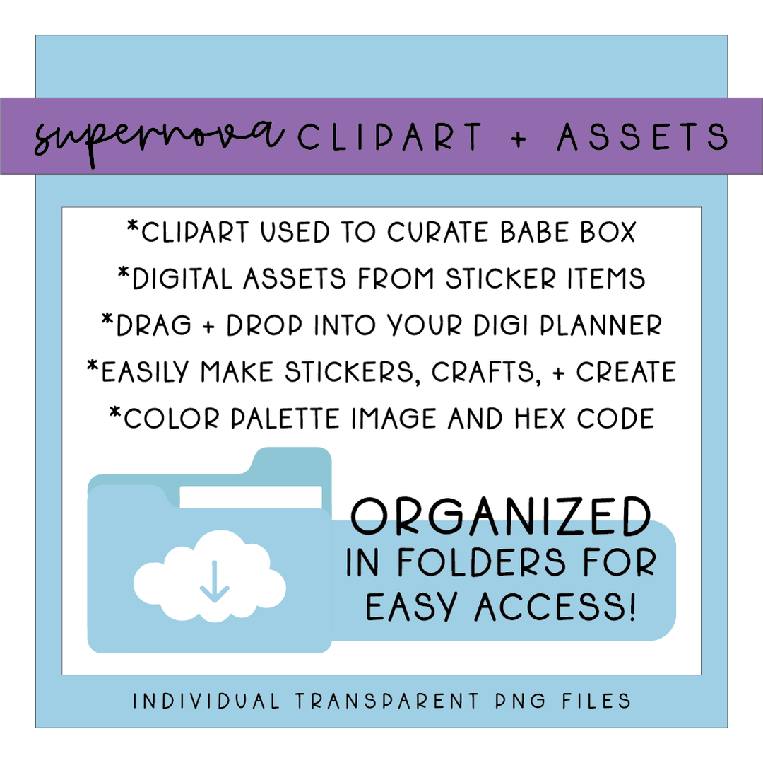 Supernova | Deluxe Digital Babe Box - Printable Stickers &amp; Clipart