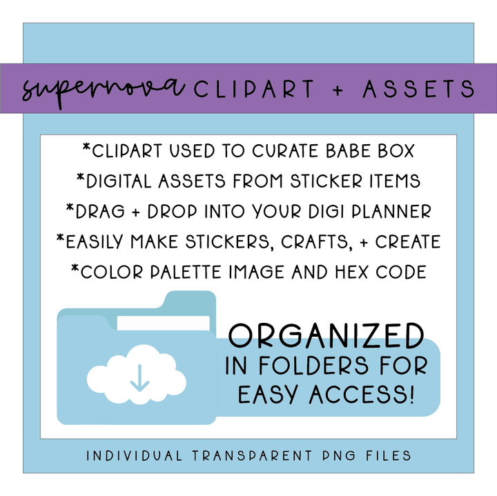 Supernova | Deluxe Digital Babe Box - Printable Stickers &amp; Clipart
