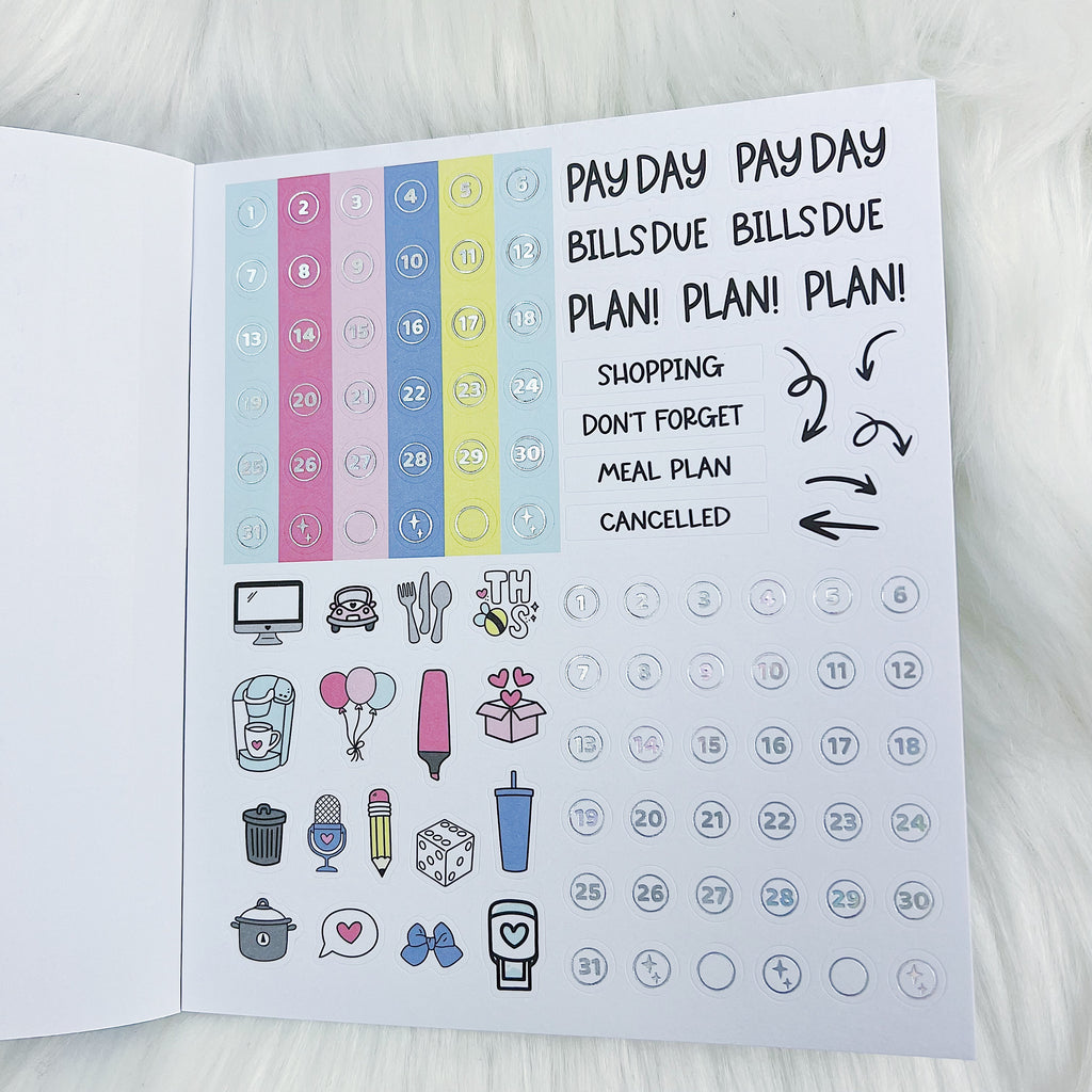 Carnival Cutie Sticker Book | Matte Sticker Paper | 10 Pages | Holographic Foiled