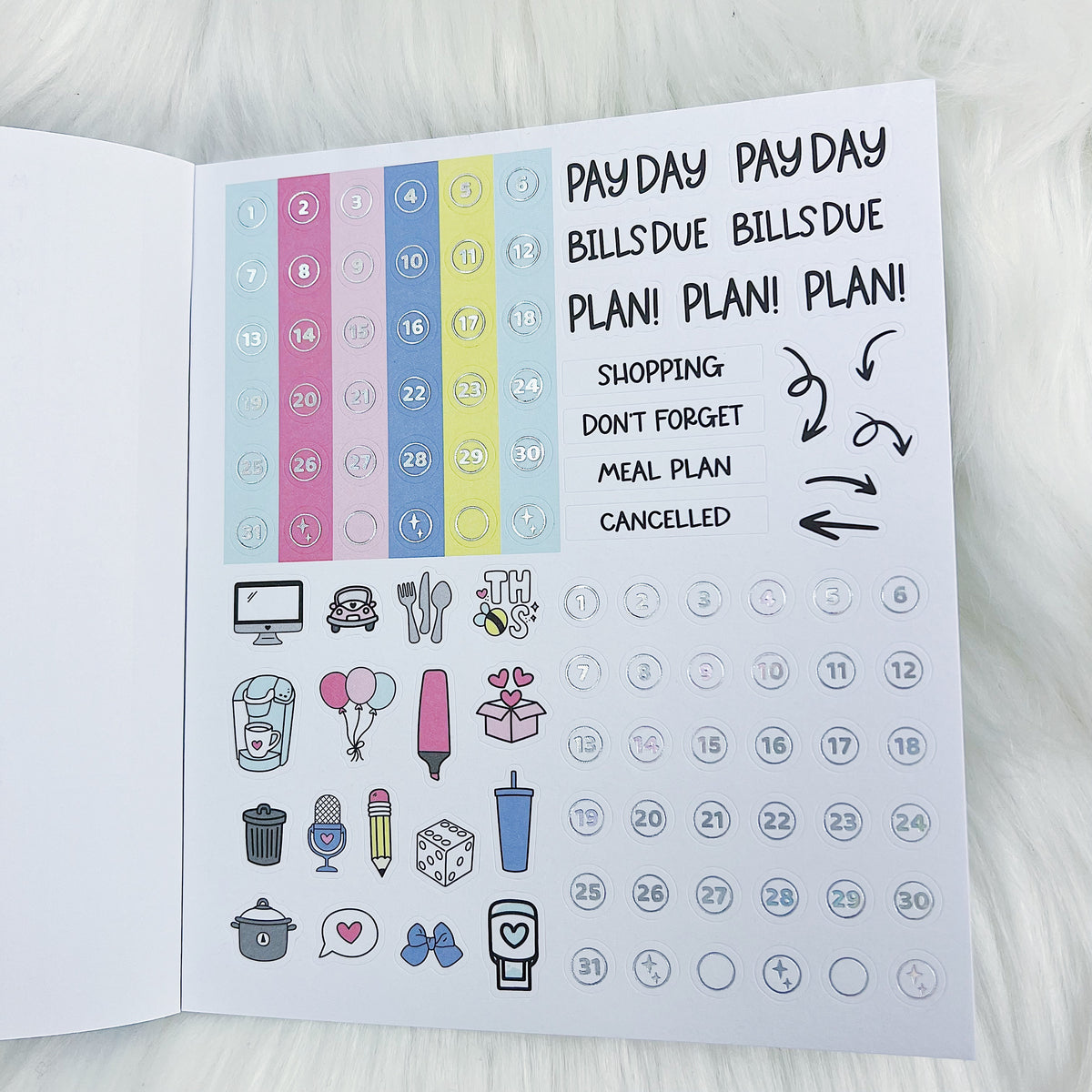 Carnival Cutie Sticker Book | Matte Sticker Paper | 10 Pages | Holographic Foiled