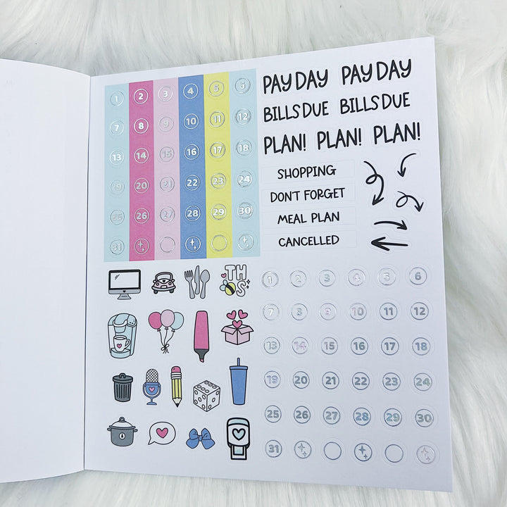 Carnival Cutie Sticker Book | Matte Sticker Paper | 10 Pages | Holographic Foiled