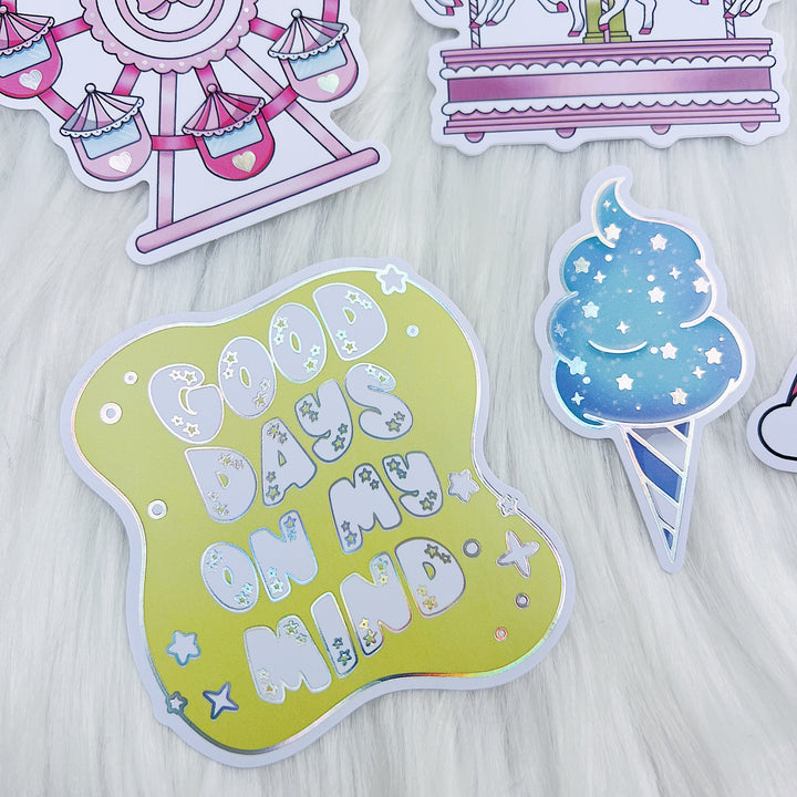 Carnival Cutie Sticker Vinyl Die Cut Pack | ALL Skin Tones Included! | Holographic Foil