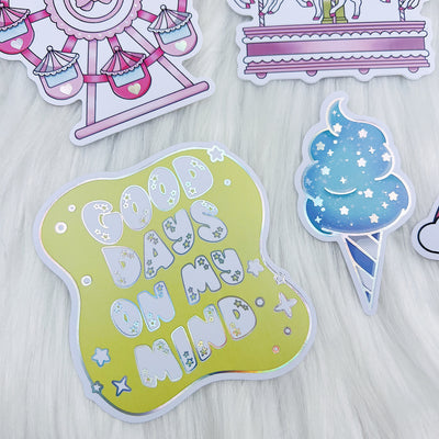 Carnival Cutie Sticker Vinyl Die Cut Pack | ALL Skin Tones Included! | Holographic Foil