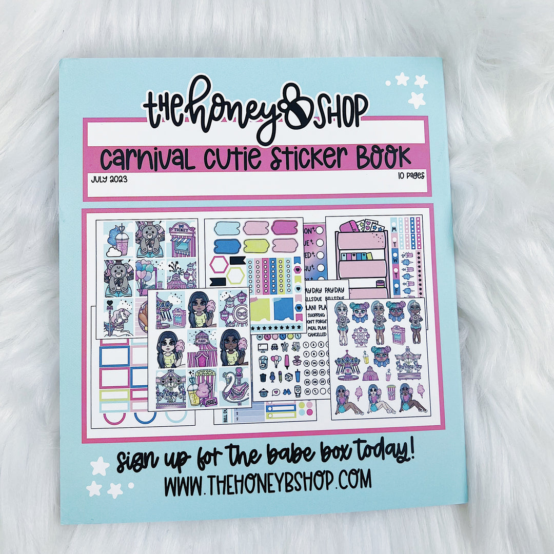 Carnival Cutie Sticker Book | Matte Sticker Paper | 10 Pages | Holographic Foiled