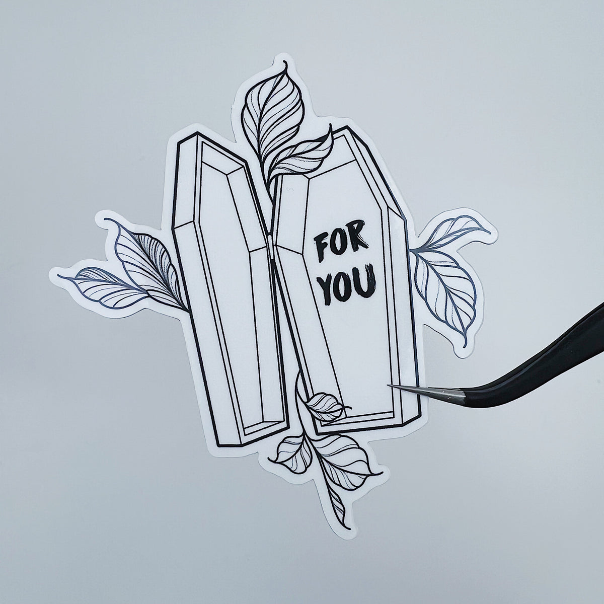 For You Coffin Vinyl Sticker Die Cut | Odie's Tattoo Flash