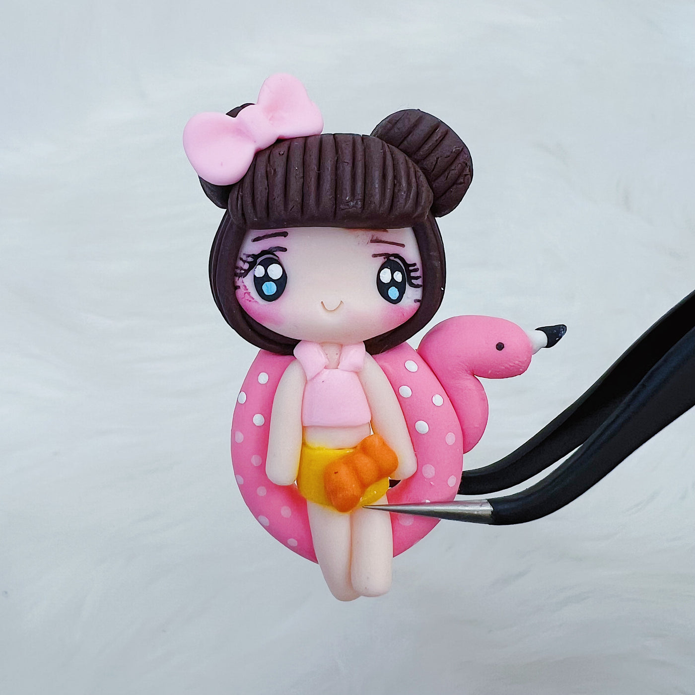 Flamingo Floatie Babe Clay Doll | Seconds Quality | Read Description before Purchasing