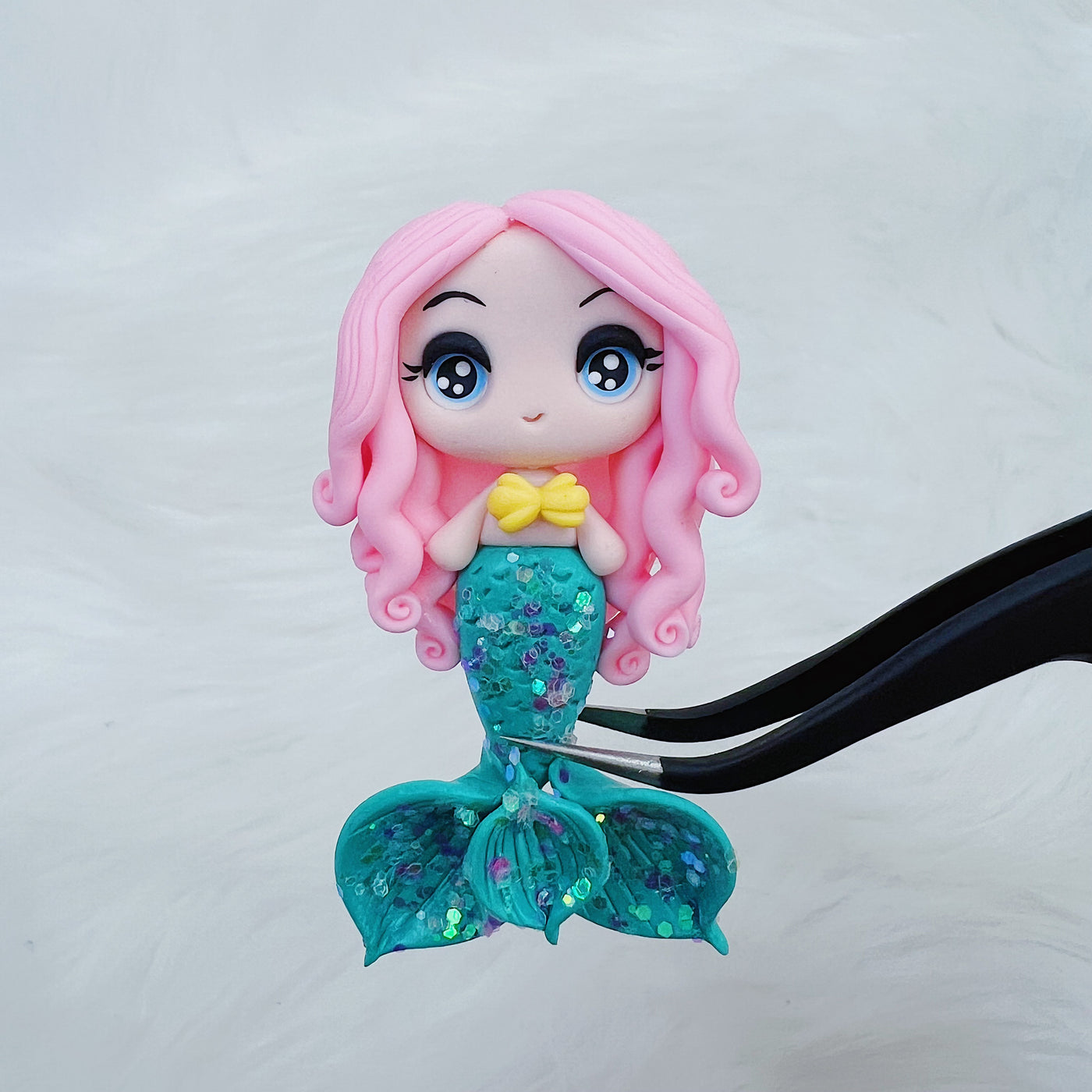 Pink Mermaid Babe Clay Doll | Seconds Quality | Read Description before Purchasing