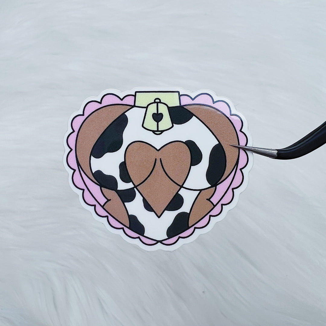 Mommy Milkers Cow Heart Vinyl Sticker Die Cut | Choose Your Skin Tone!