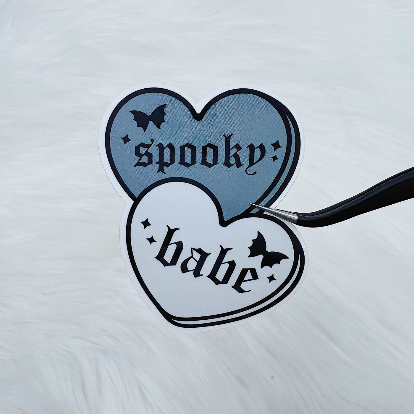 Spooky Babe Convo Hearts Neutral Vinyl Sticker Die Cut