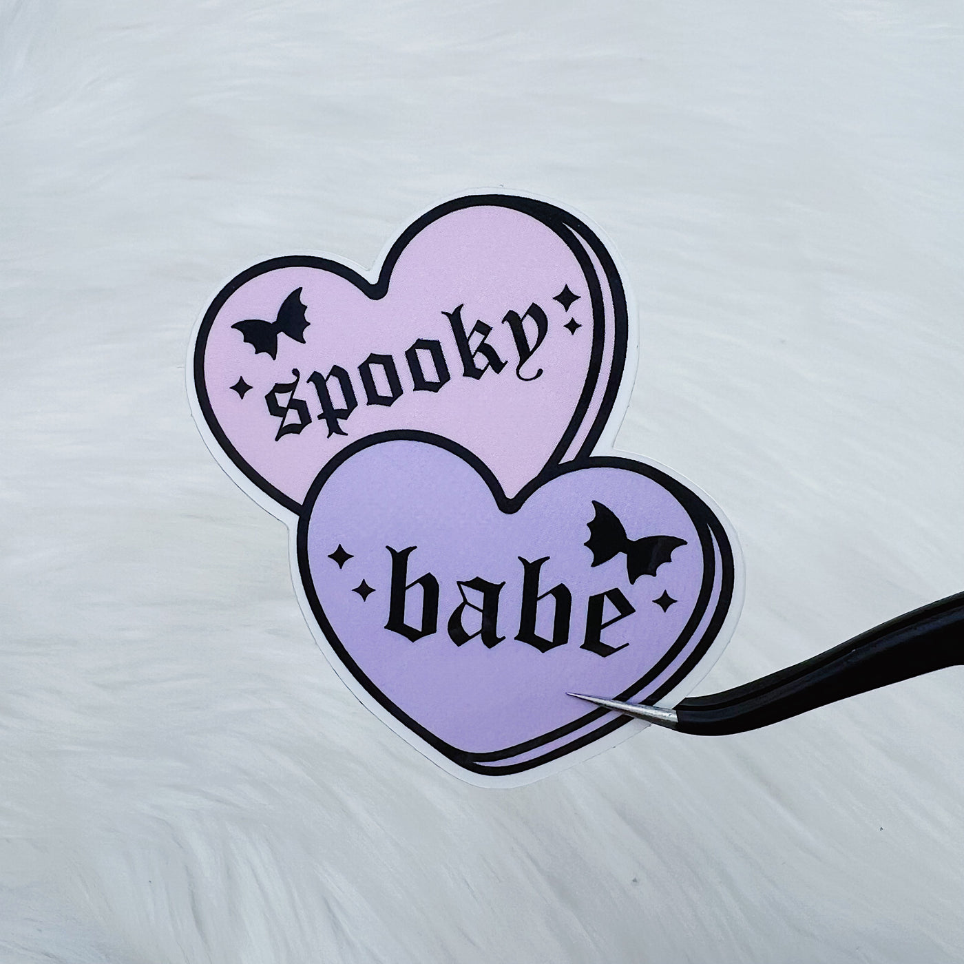Spooky Babe Convo Hearts Pastel Vinyl Sticker Die Cut