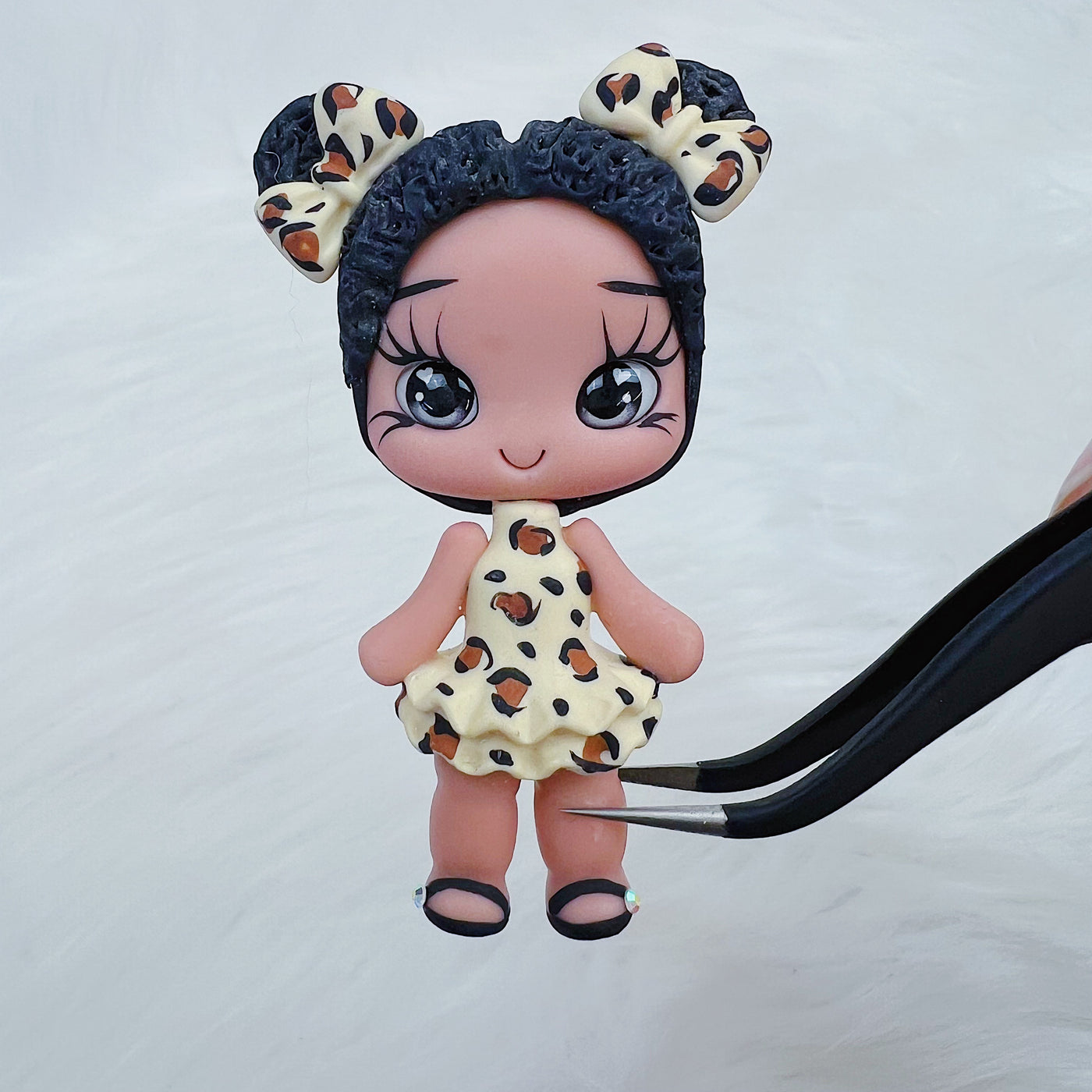 Leopard Print Babe Clay Doll