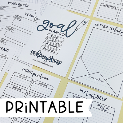 Printable B6 Goal Planner | Digital Download | Yearly, Monthly, + Quarterly
