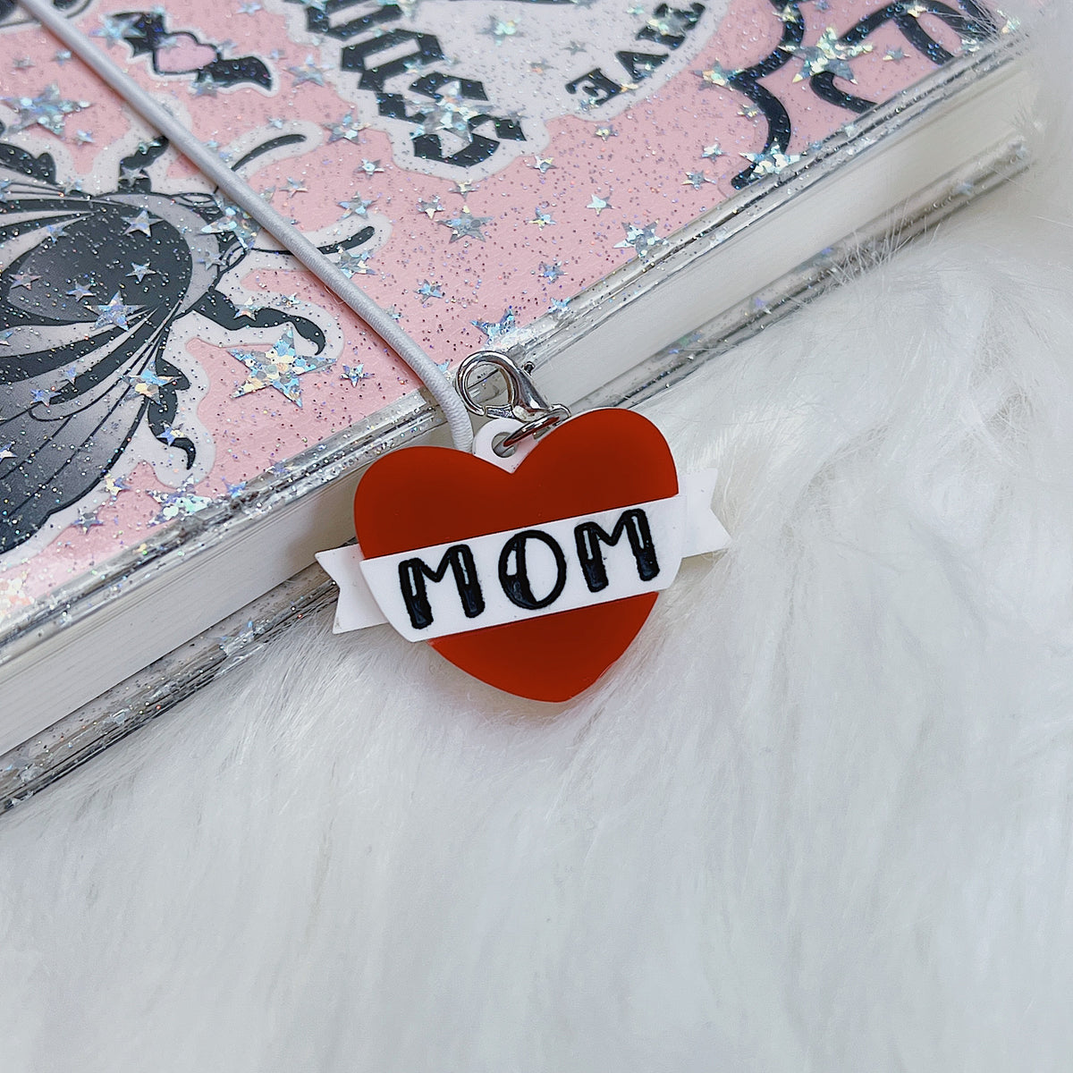 Mom Tattoo Heart Acrylic Charm | Choose Your Color Option!