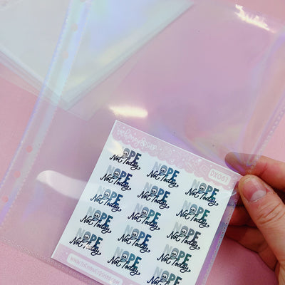 A5 Holographic Laser One Pocket Sticker Sleeve Inserts | 10 Count | Planner Sticker Storage