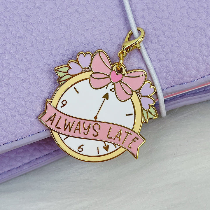 Always Late Enamel Charm | Gold Plated