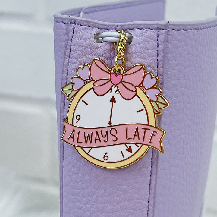 Always Late Enamel Charm | Gold Plated