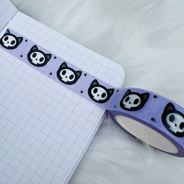 Purple Skele Cat Washi Tape | 15MM