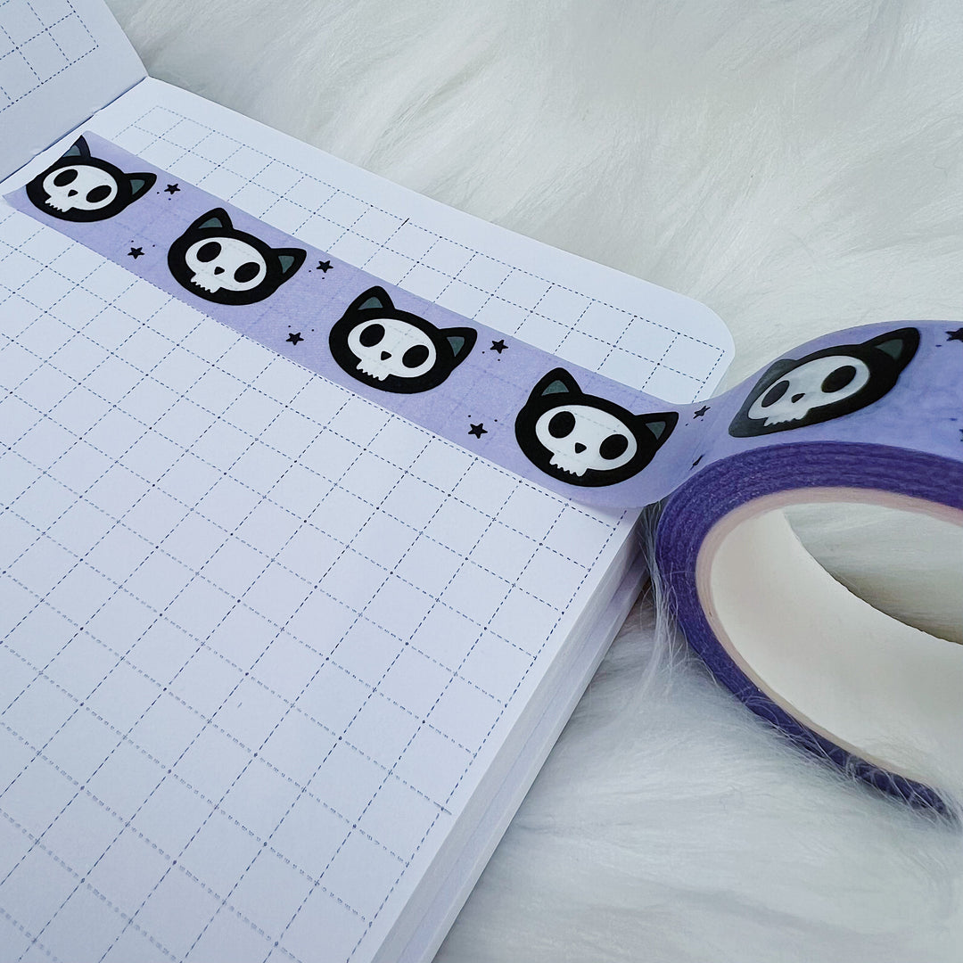 Purple Skele Cat Washi Tape | 15MM