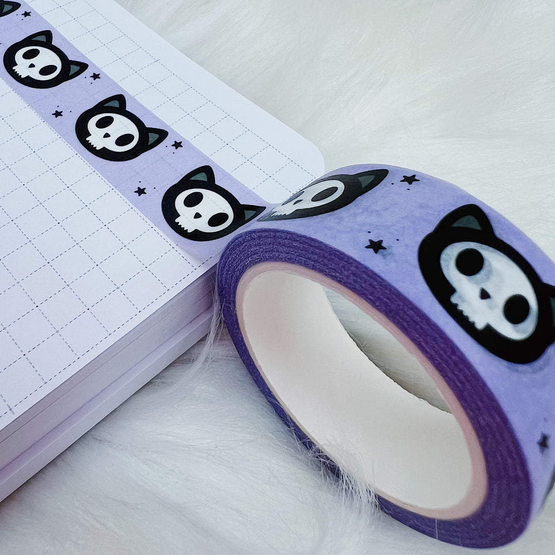 Purple Skele Cat Washi Tape | 15MM