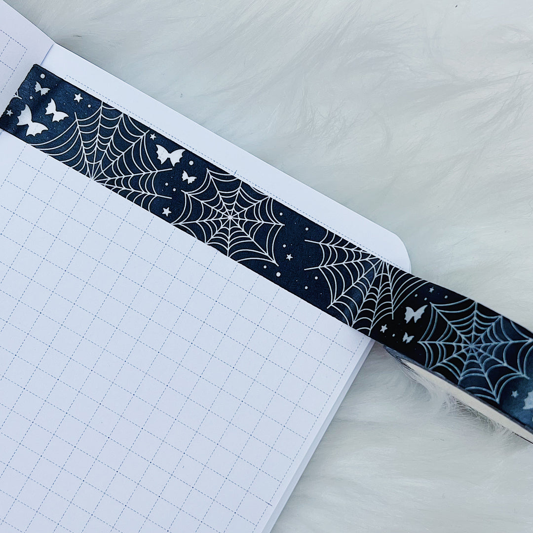 Spider Webs + Bat Bows Black Washi Tape | 15MM