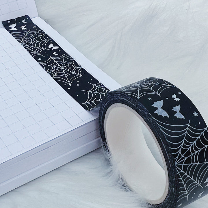 Spider Webs + Bat Bows Black Washi Tape | 15MM