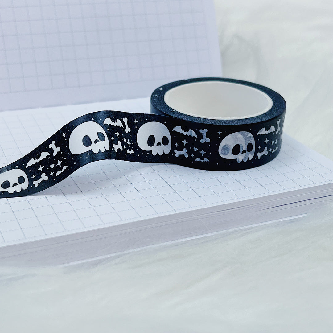 Skele + Bones Black Washi Tape | 15MM