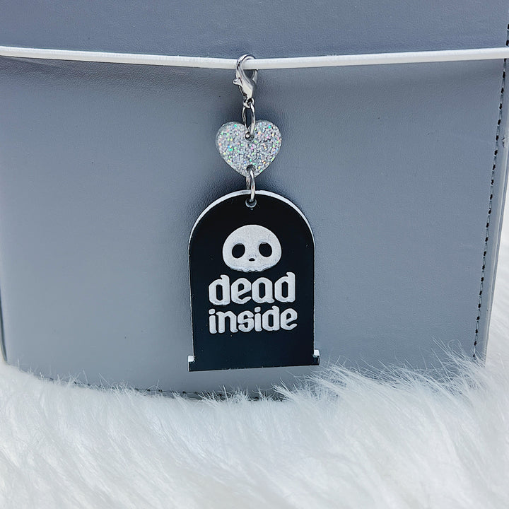 Dead Inside Tombstone Dangle Acrylic Charm