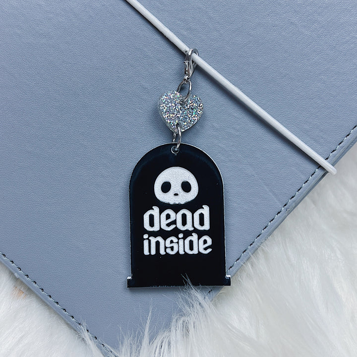 Dead Inside Tombstone Dangle Acrylic Charm