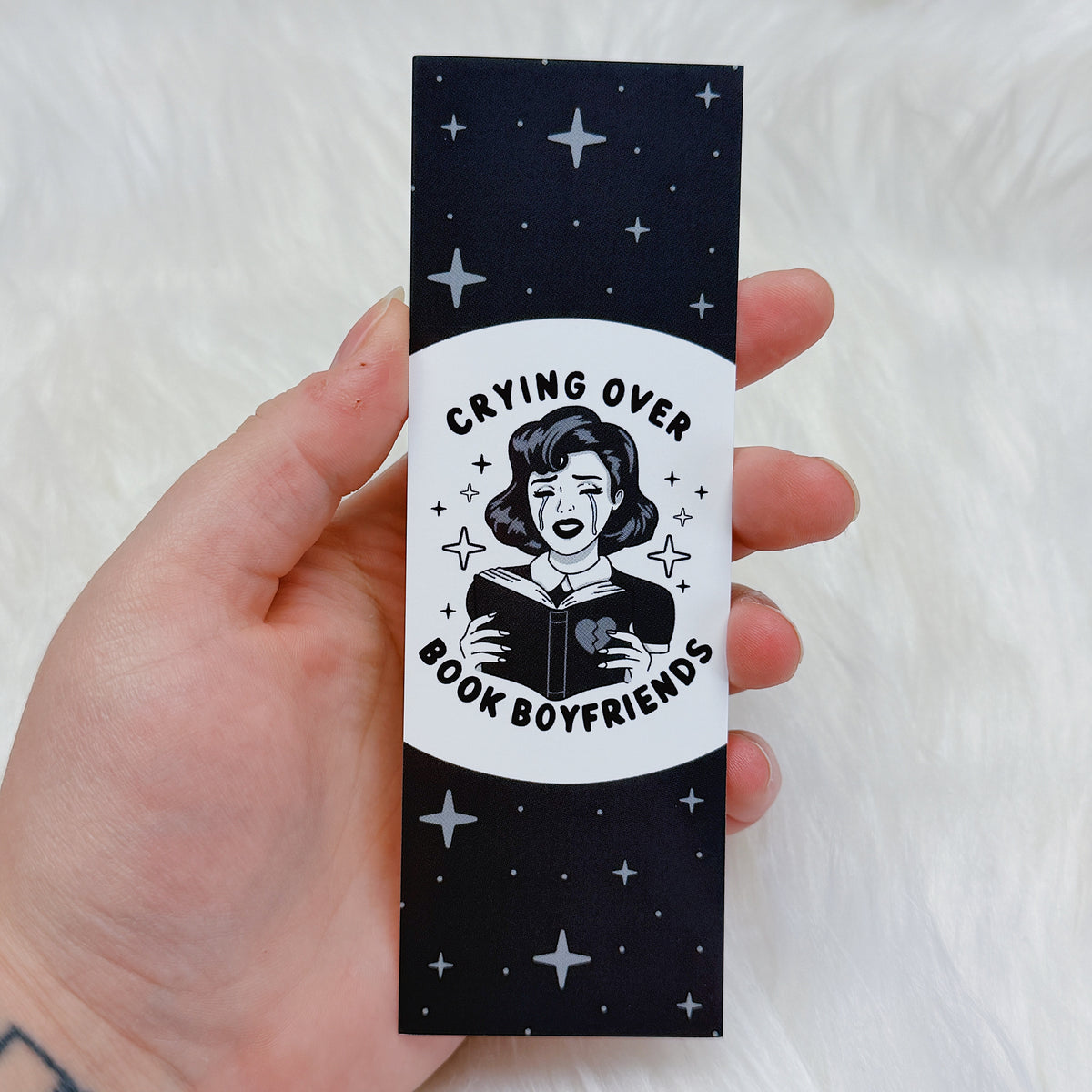 Crying Over Book Boyfriends Bookmark