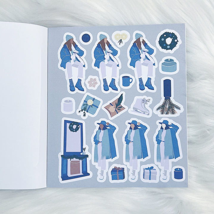 Winter Wonderland Sticker Book | Matte Sticker Paper | 10 Pages | Pixie Holo Foil