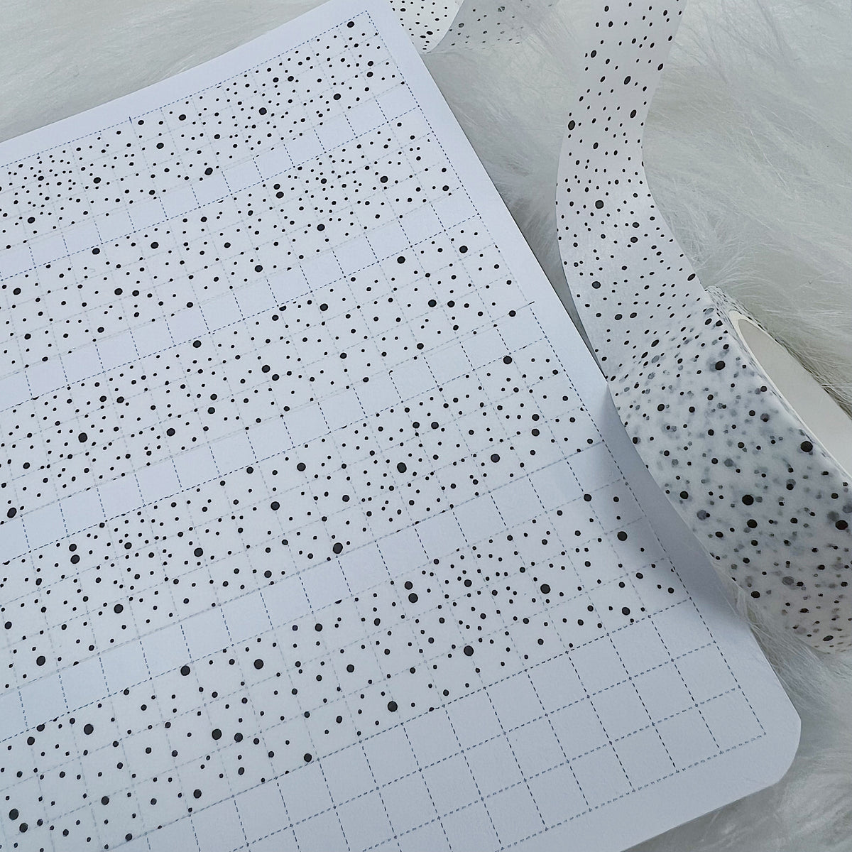 Black and White Confetti Dots Washi Tape | 15MM