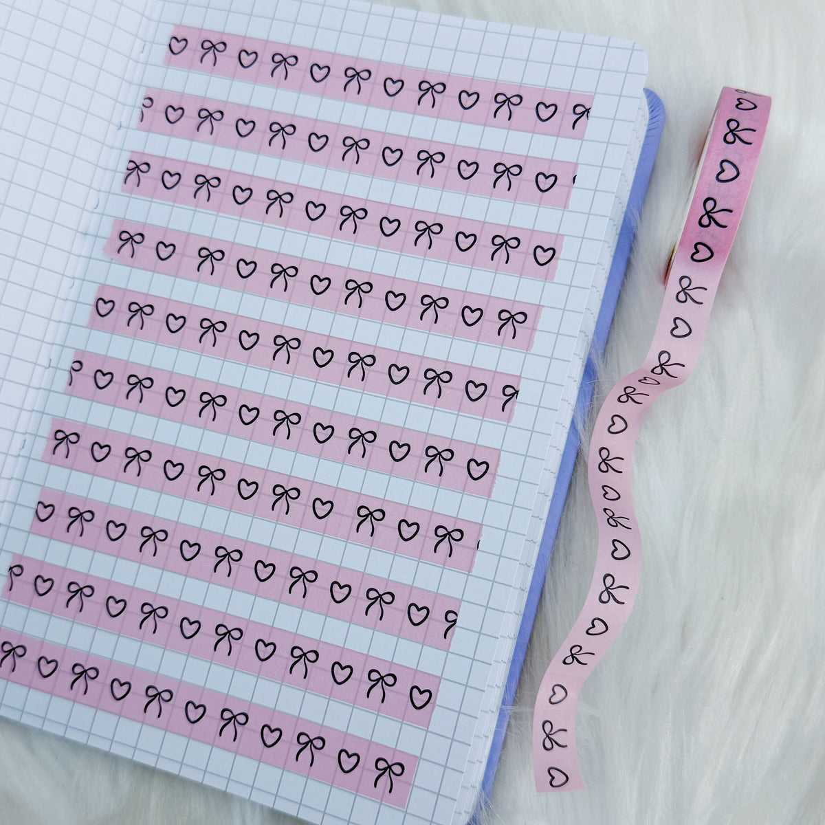 Hearts + Bows Pink Washi Tape | 10M