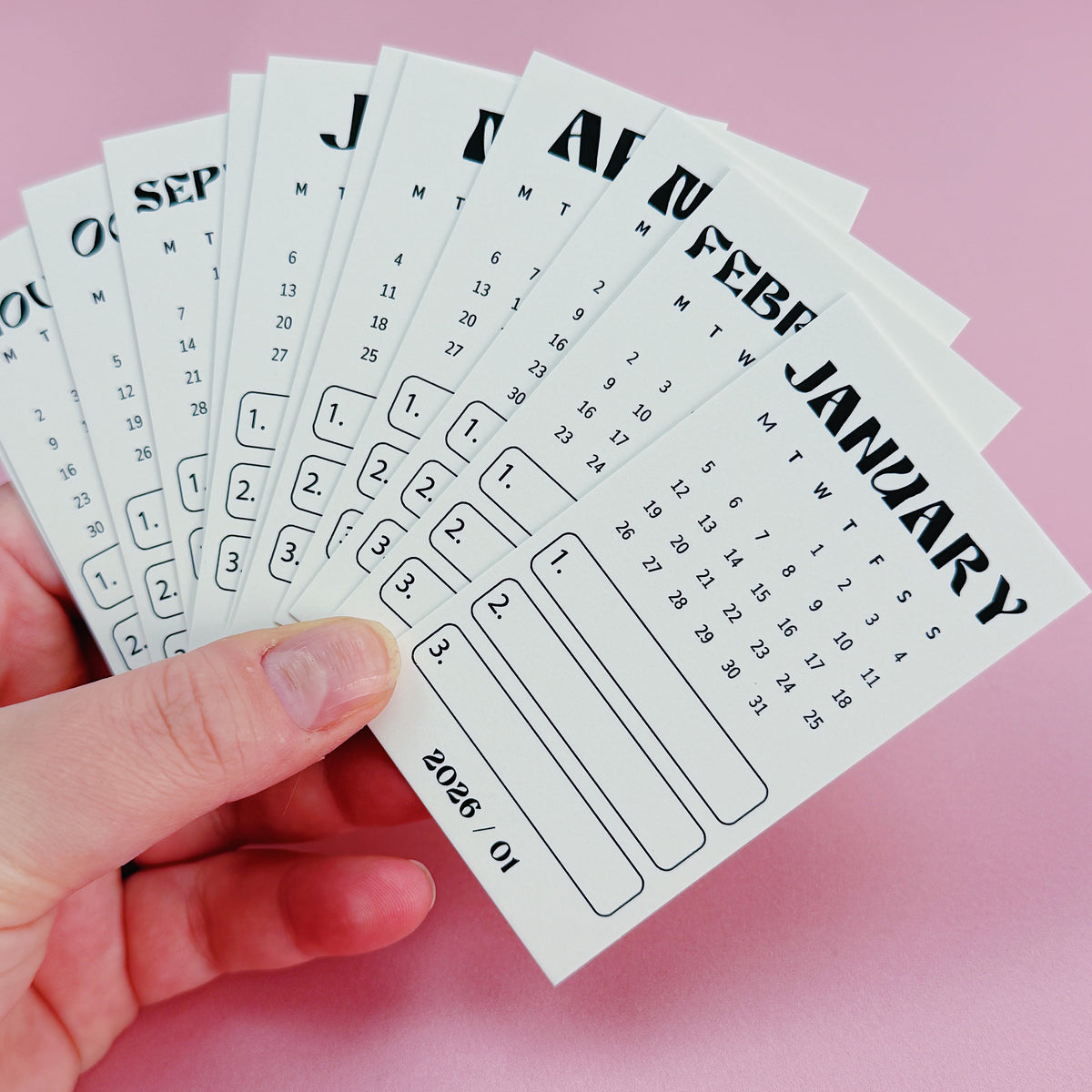 2026 Calendar Cards | All 12 Months Included!