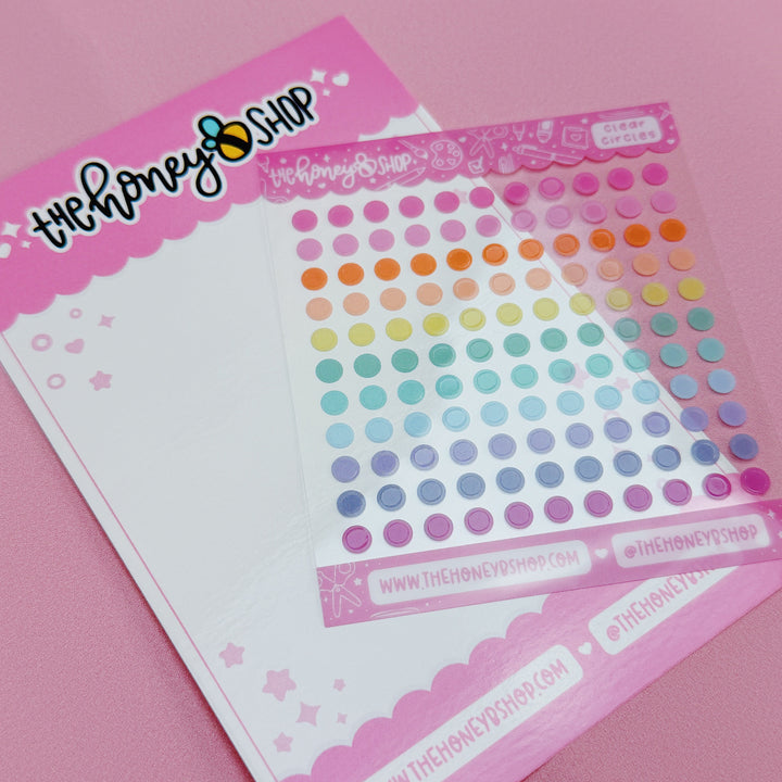 Clear Circle Stickers | Rainbow Palette