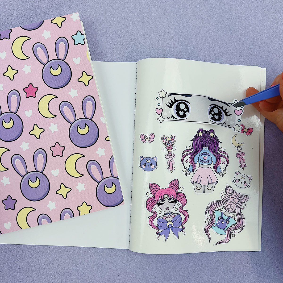 Moon Prism Bunnies B6 Reusable Sticker Book Insert