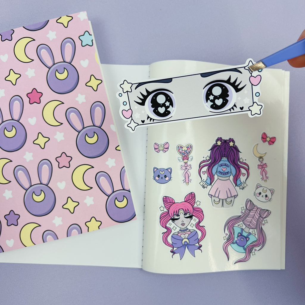 Moon Prism Bunnies B6 Reusable Sticker Book Insert