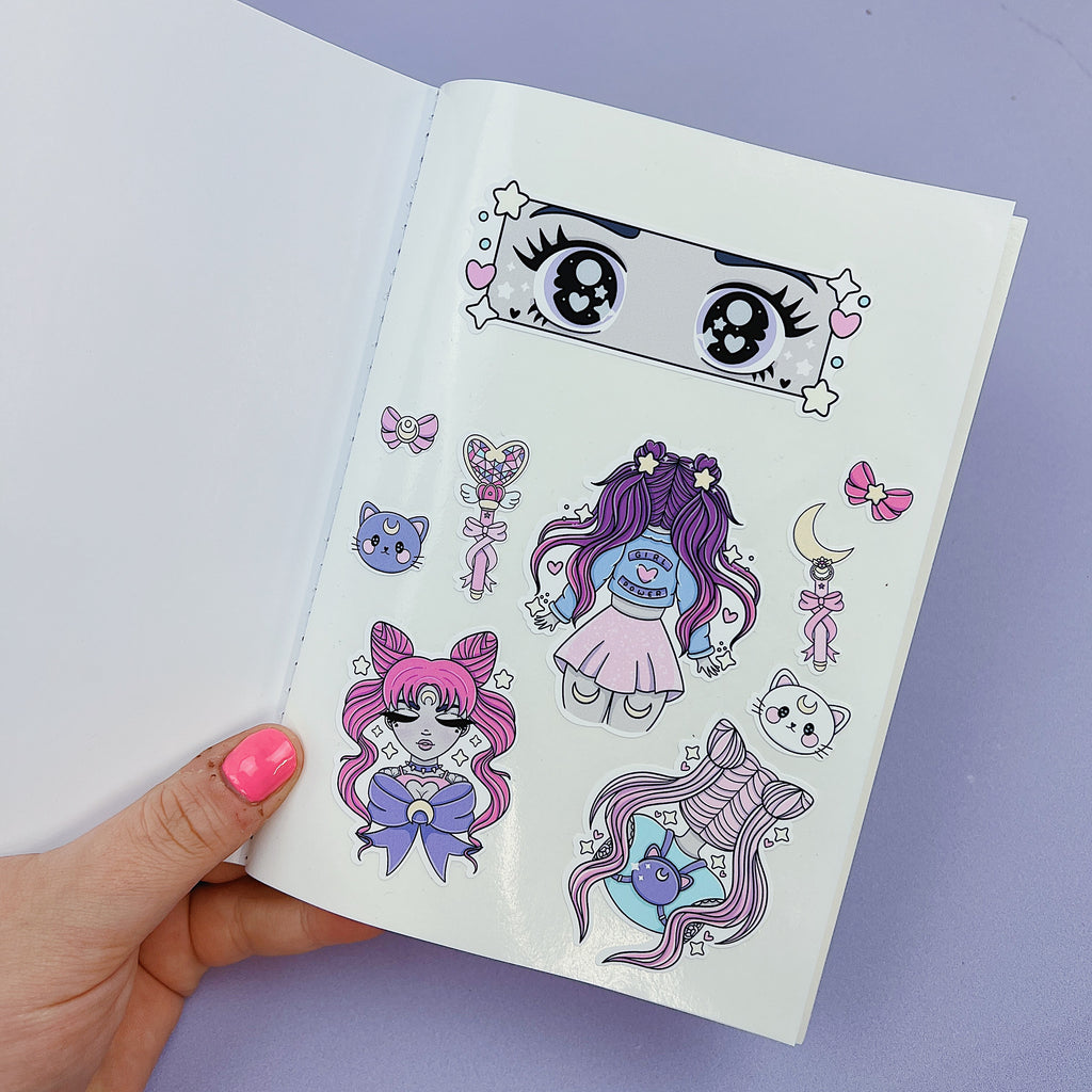 Moon Prism Bunnies B6 Reusable Sticker Book Insert