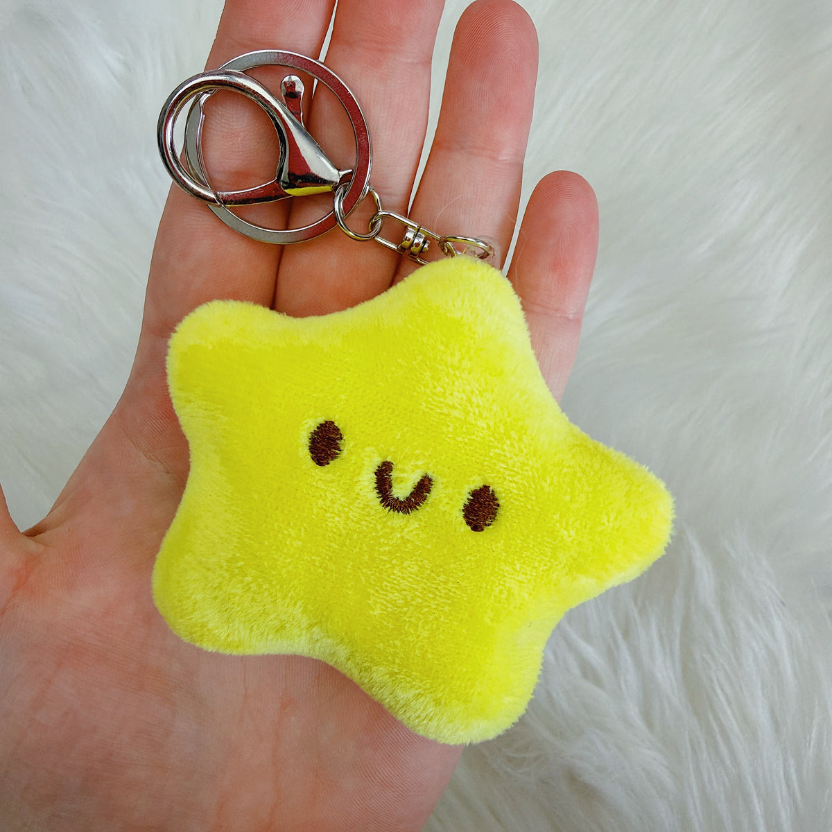 Yellow Star Plushie Keychain