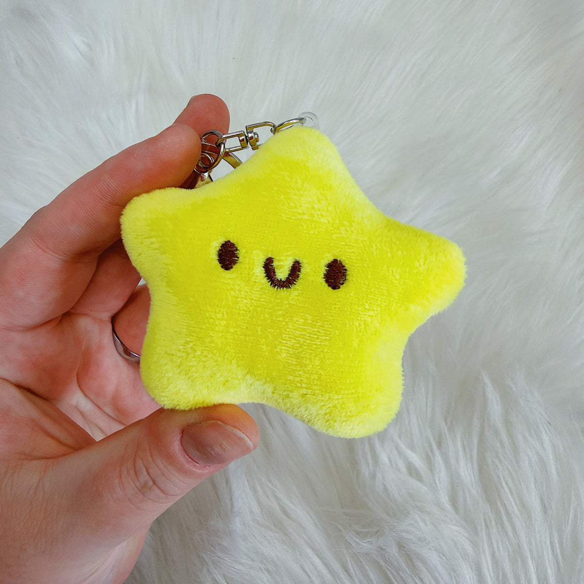 Yellow Star Plushie Keychain