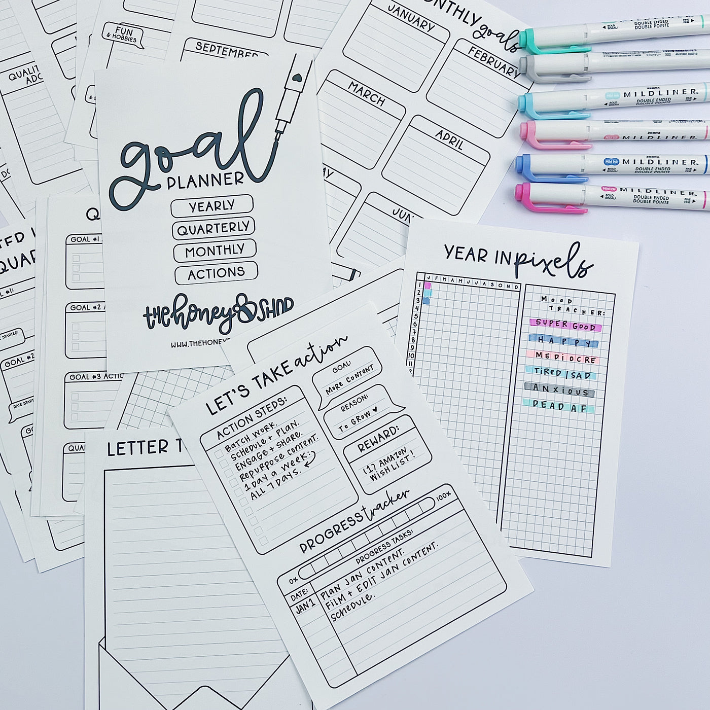 B6 Goal Planner | Unpunched | Yearly, Monthly, + Quarterly