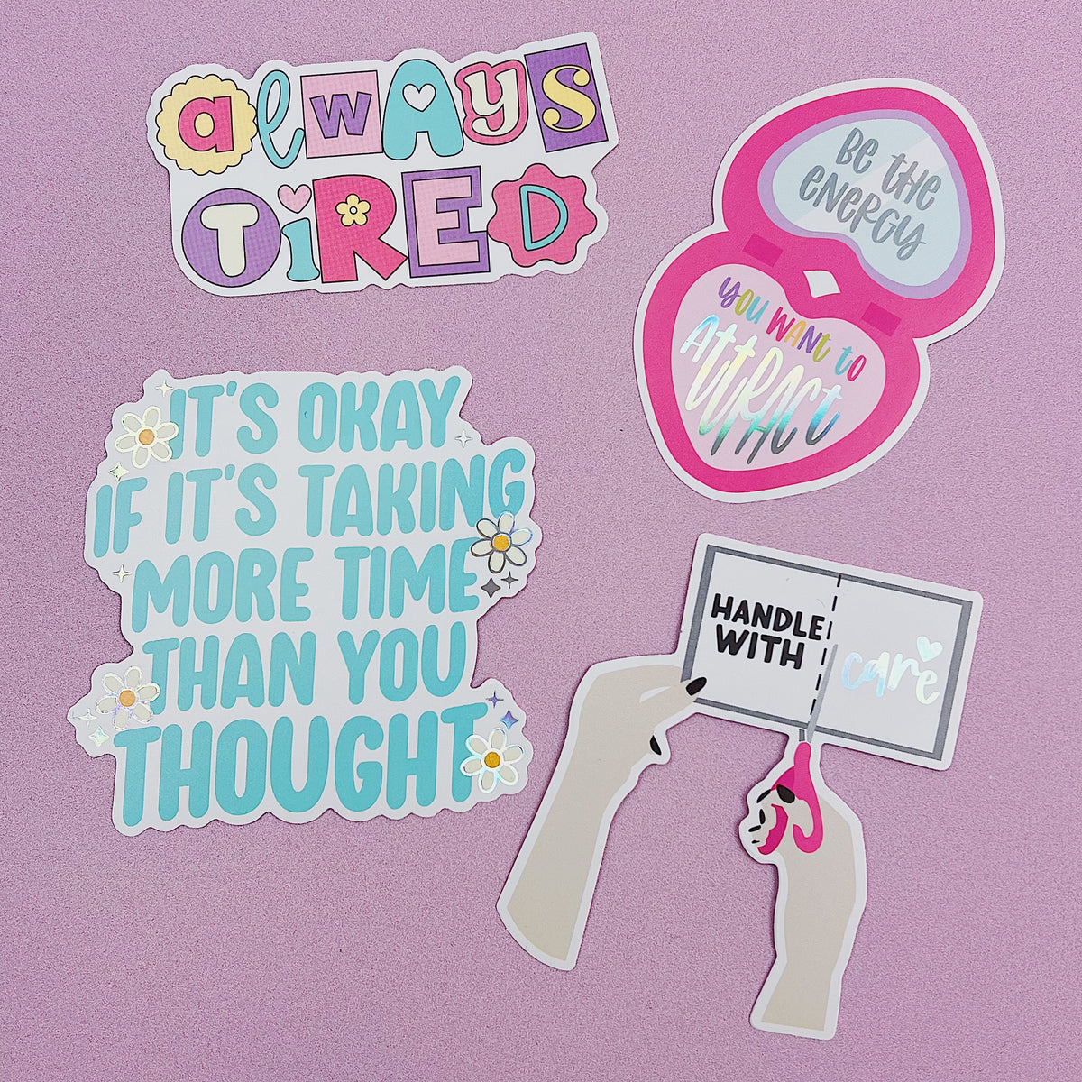 Doing My Best Sticker Vinyl Die Cut Pack | Holo Foiled