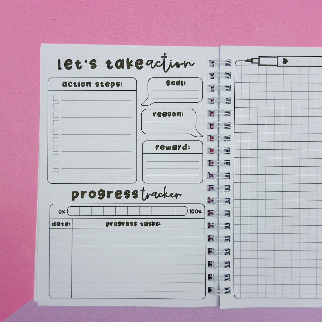 B6 Goal Journal Spiral Notebook | 5x7 Inches | Guided Goal Journal