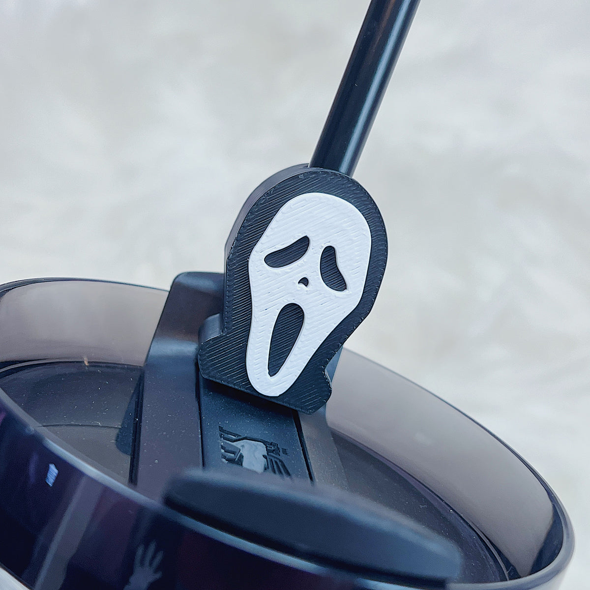 Ghost Face Straw Buddy | 3D Printed Straw Topper
