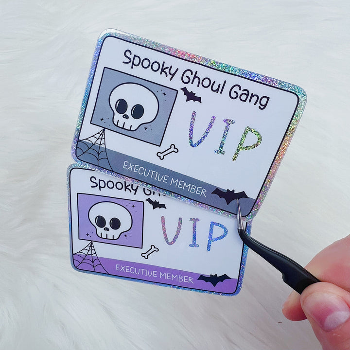 Spooky Ghoul Gang Vinyl Sticker Die Cut | Glitter Holographic Foiled | Choose Your Color