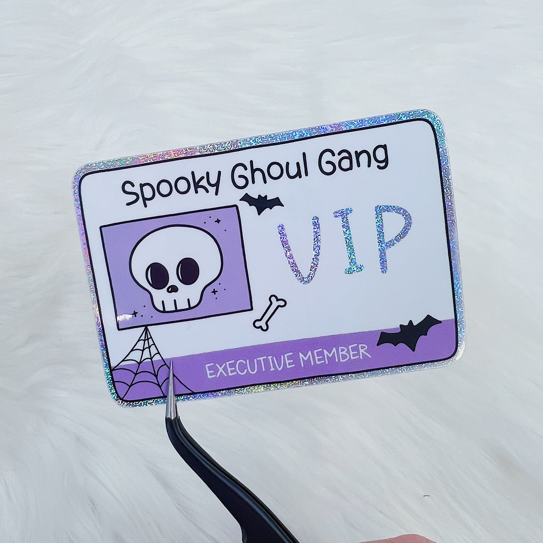 Spooky Ghoul Gang Vinyl Sticker Die Cut | Glitter Holographic Foiled | Choose Your Color