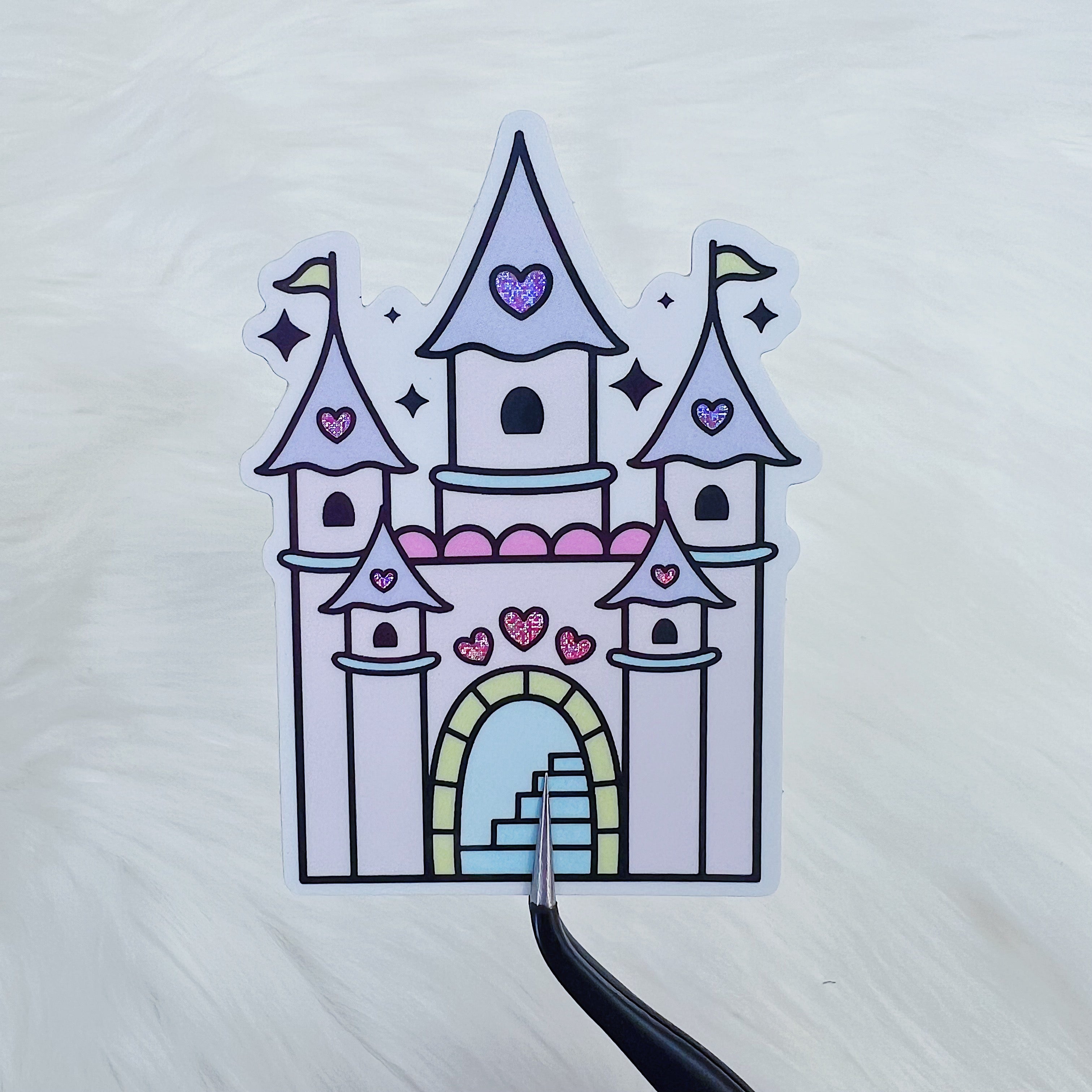 Castle Vinyl Sticker Die Cut | Glitter Holographic Foiled – TheHoneyBShop