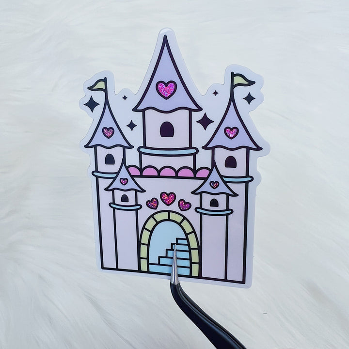 Castle Vinyl Sticker Die Cut | Glitter Holographic Foiled