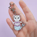 Mermaid Kitty Glitter Resin Acrylic Keychain