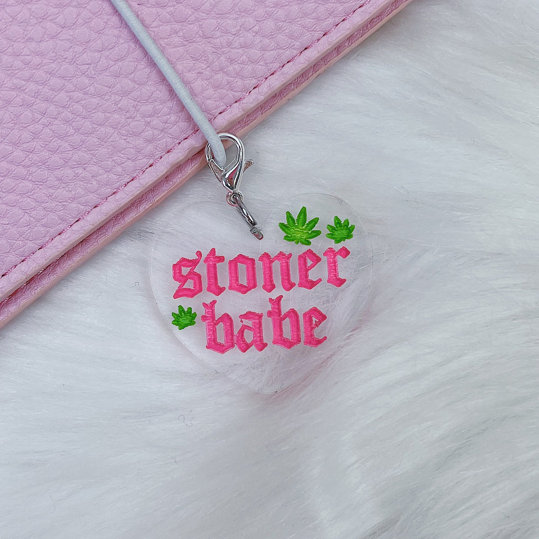 Stoner Babe Heart Acrylic Charm