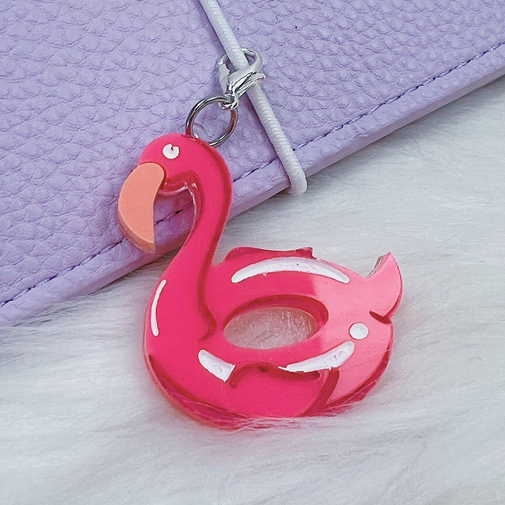 Flamingo Floatie Acrylic Charm